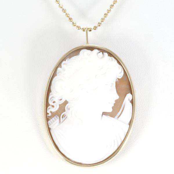 14K Yellow Gold Shell Cameo Necklace & Brooch - Vintage Elegant Jewelry for Women, Perfect for Weddings, Parties & Special Occasions