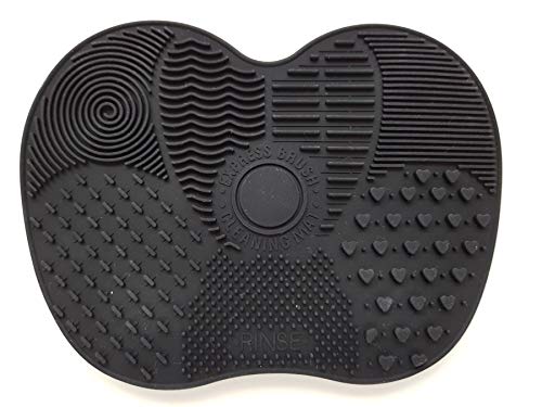 Black Silicone Makeup Brush Cleaner Mat - Professional Makeup Brush Cleaning Pad for Quick & Easy Cleaning - Perfect for Home, Salon & Travel Use