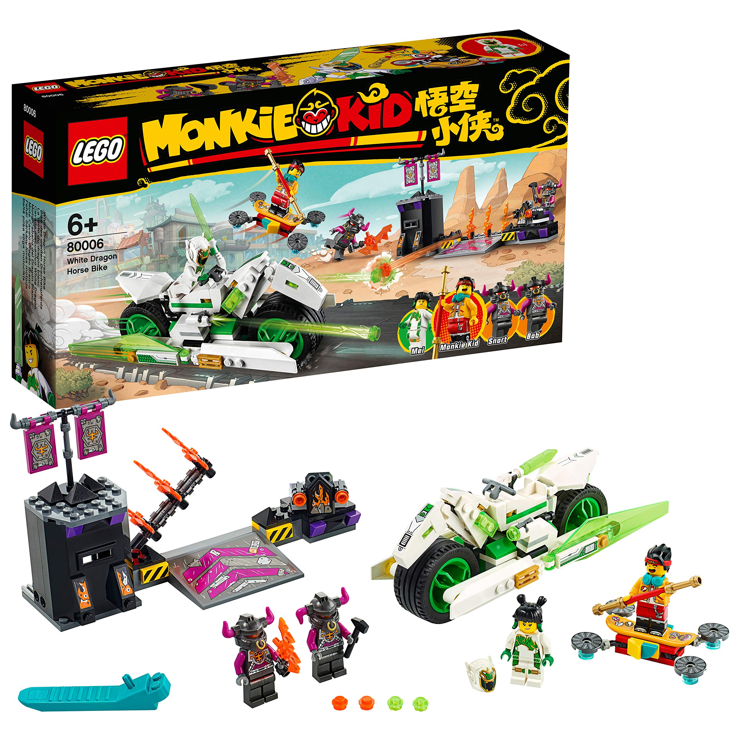 LEGO Monkie Kid White Dragon Horse Bike Building Set 80006 - Creative Construction Toy for Kids, Perfect for Playtime & Collectors