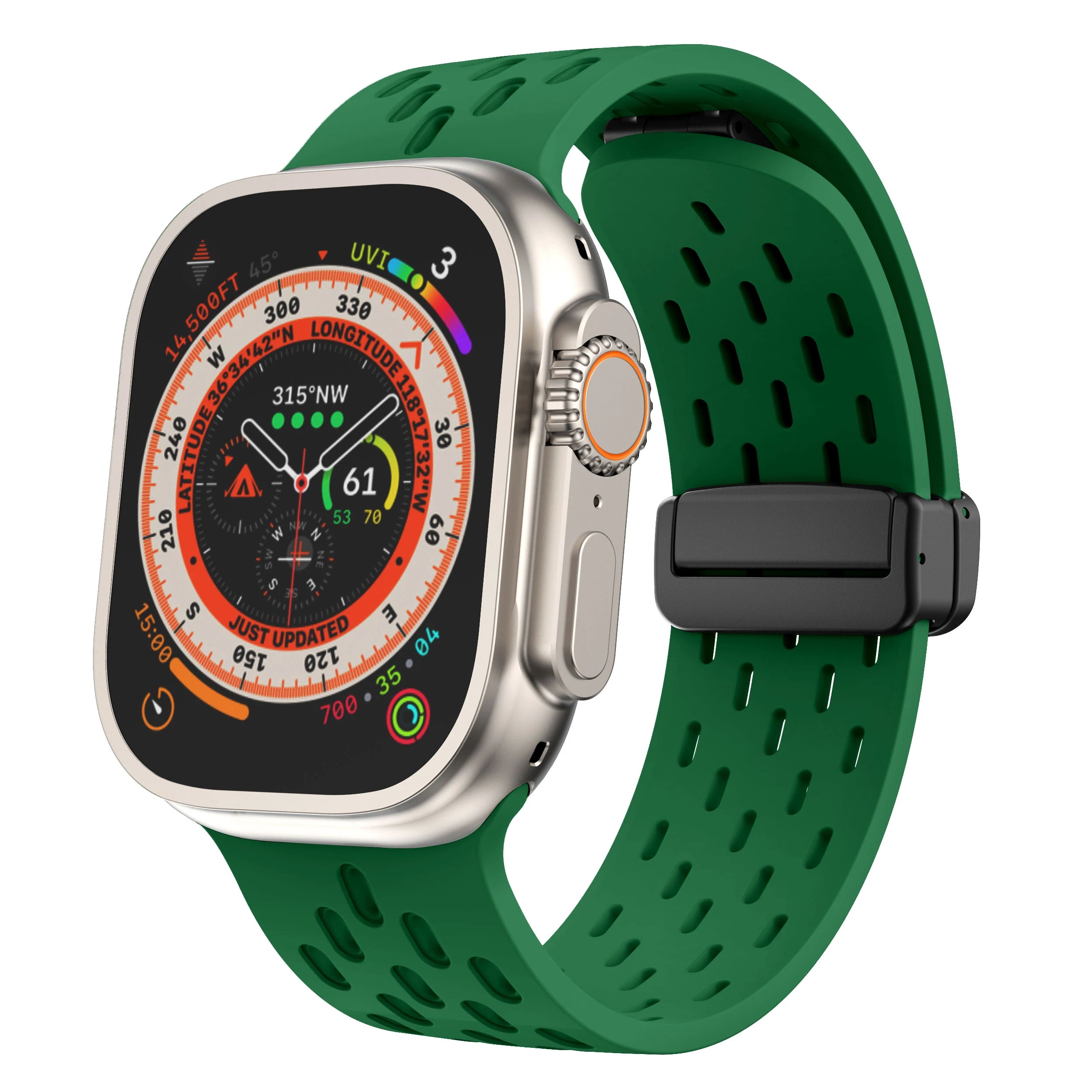 Breathable Silicone Magnetic Watch Bands - Adjustable & Comfortable Wristband for Apple Watch, Samsung, Fitbit - Perfect for Workouts, Running & Daily Wear