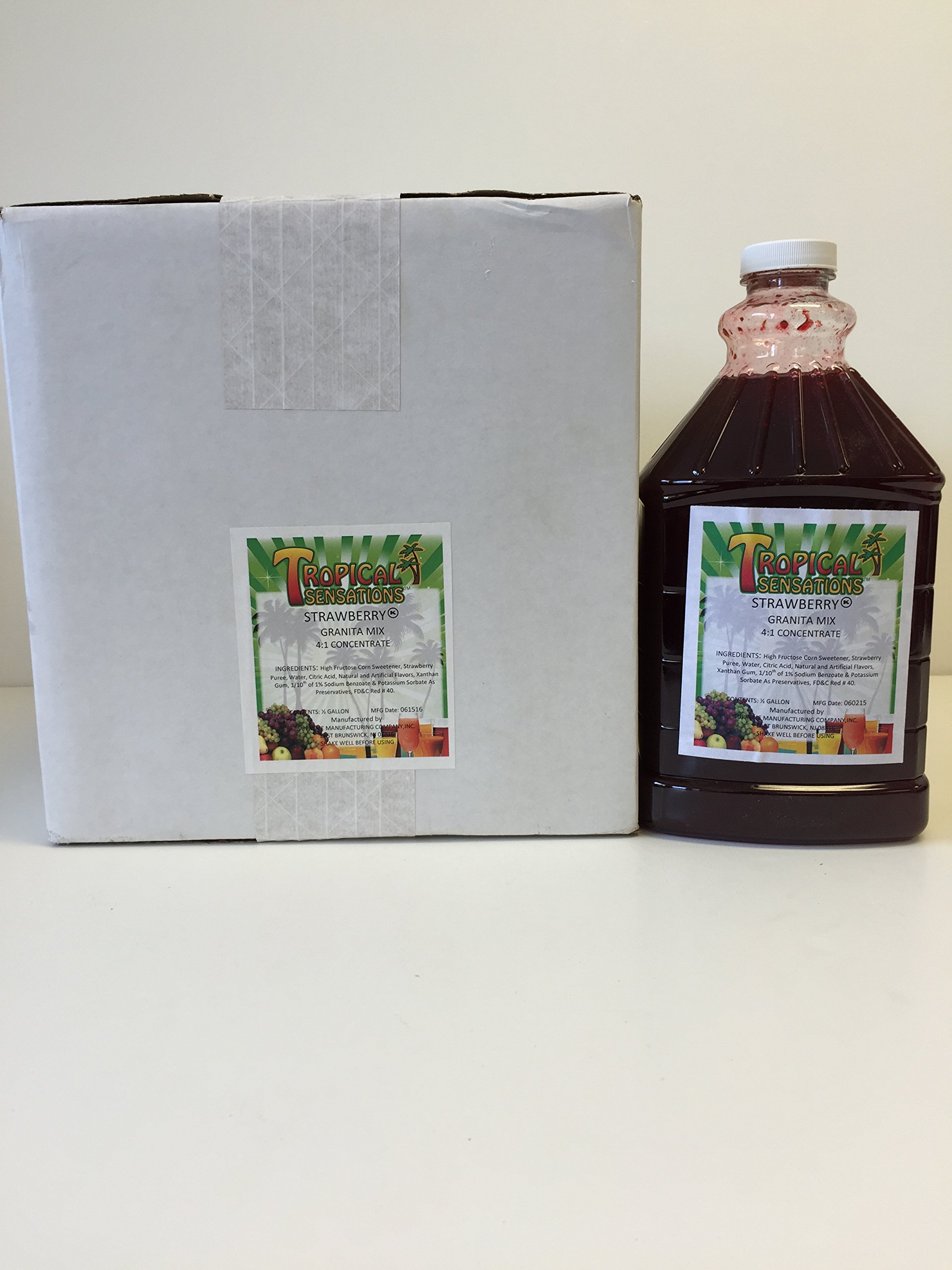 Strawberry Slushie Mix - Tropical Sensations, 6 Bottles (64 oz Each) - Perfect for Summer Parties, Poolside Treats & Family Gatherings