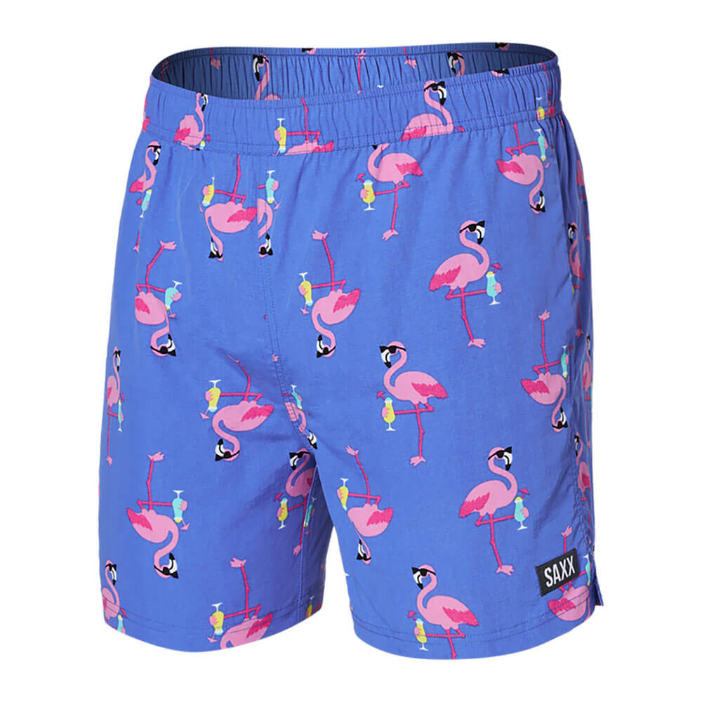 SAXX Men's 5-Inch Quick-Dry Swim Trunks with Built-In Liner - Sport Blue Color - Perfect for Beach, Pool, and Water Sports Activities