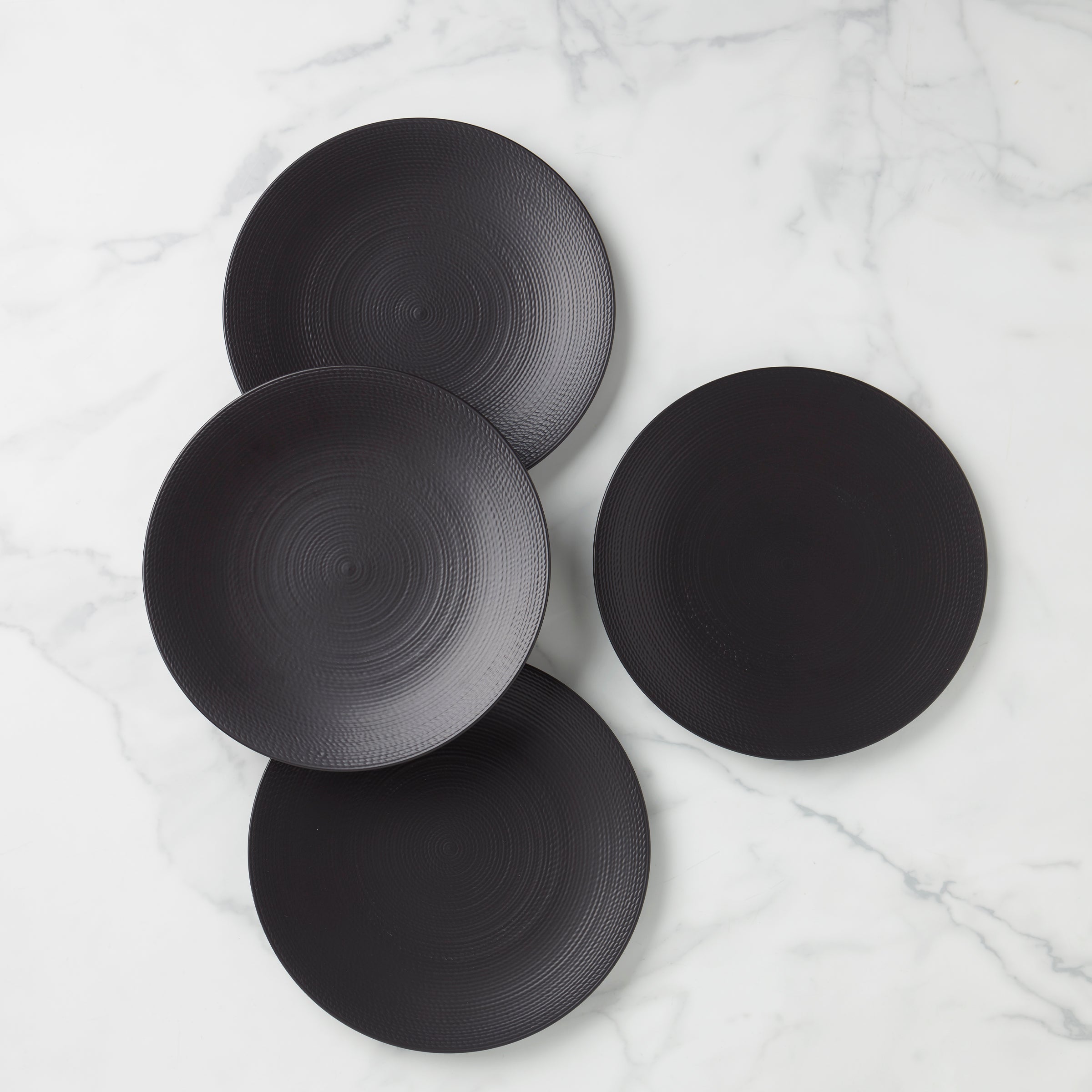 LX Collective Black Dinner Plates Set of 4 - Elegant 10.5