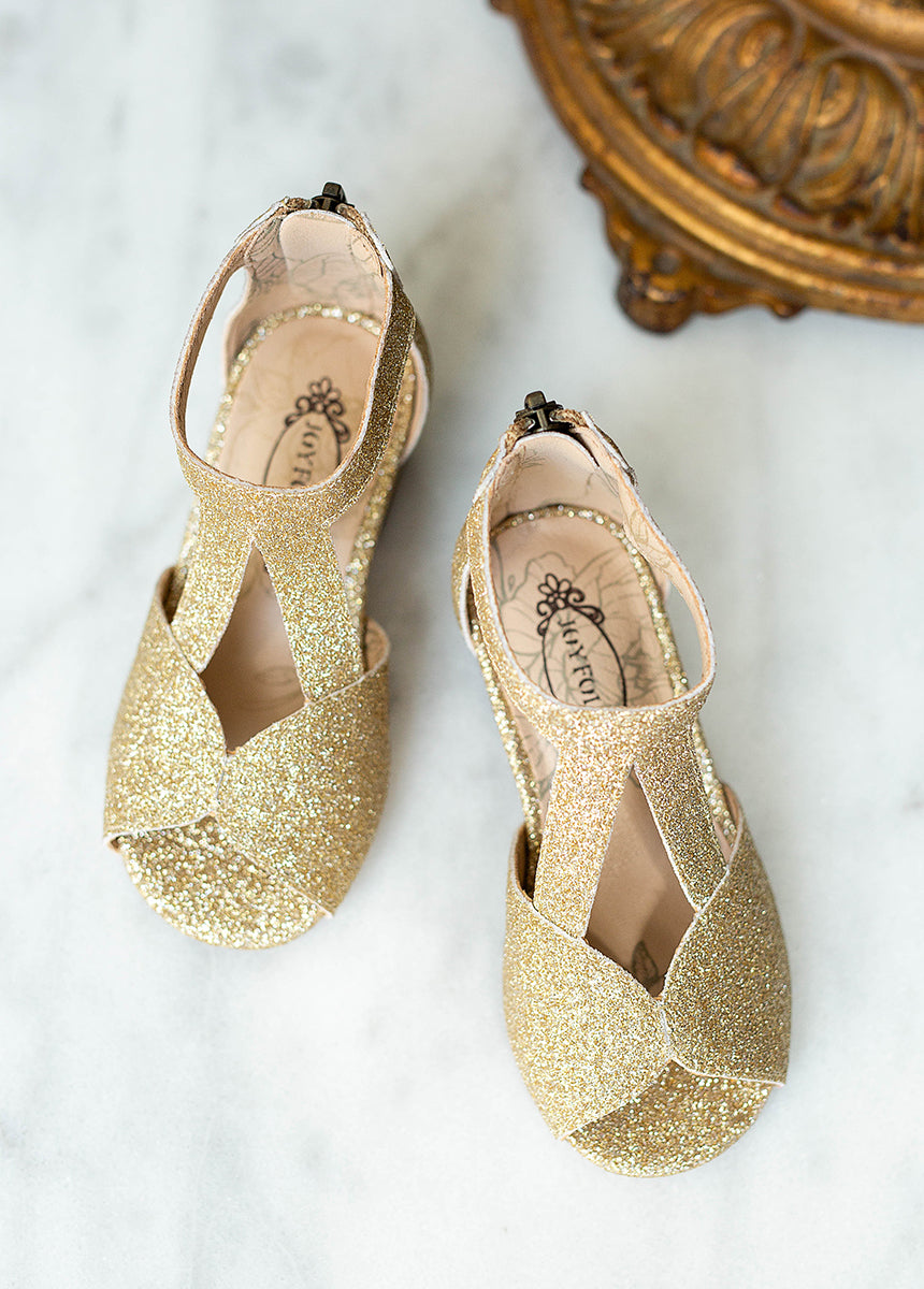 Orelia Gold Glitter Heels - Women's Fashion High Heels for Parties, Weddings & Special Occasions