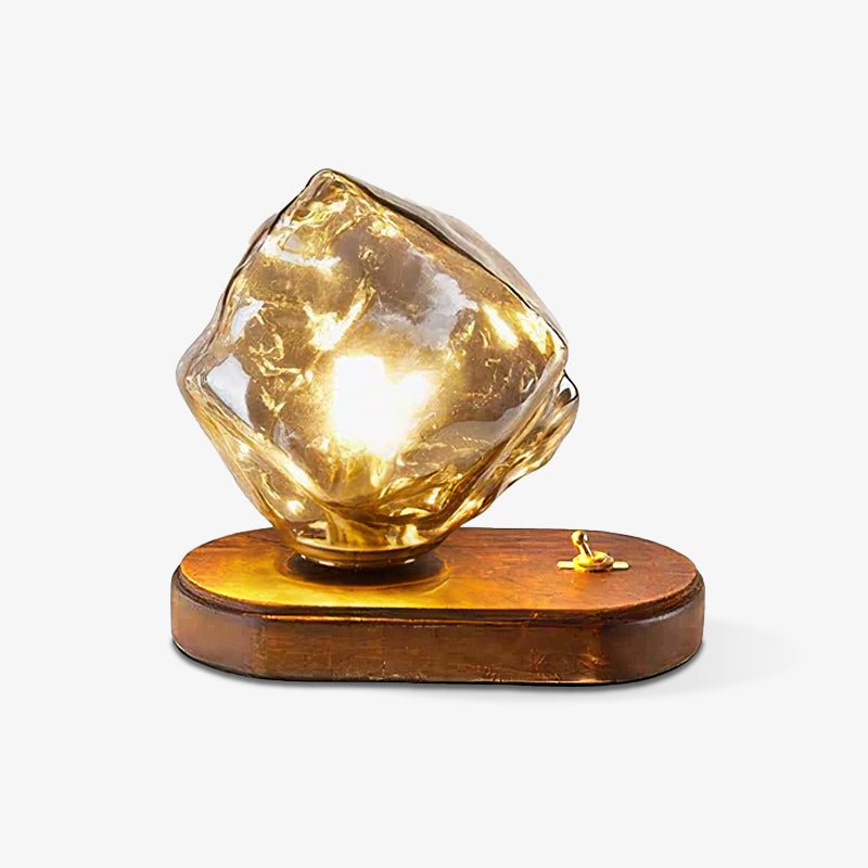 Modern Ice Stone Glass Table Lamp - Elegant Bedside & Living Room Lighting for Home Decor