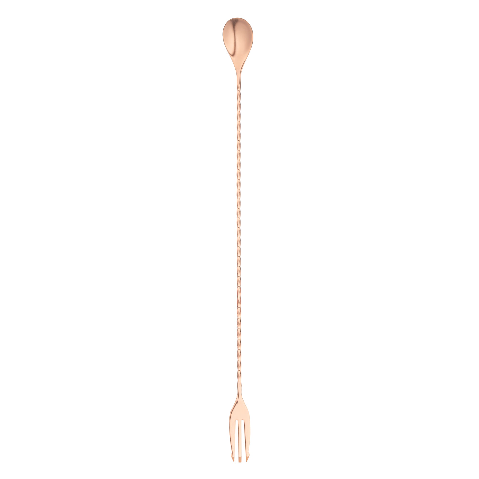 Premium Copper Plated Stainless Steel Trident Bar Spoon - 16 Inch Professional Mixology Tool for Cocktails, Bartending & Home Bar Use - 1 Count Box