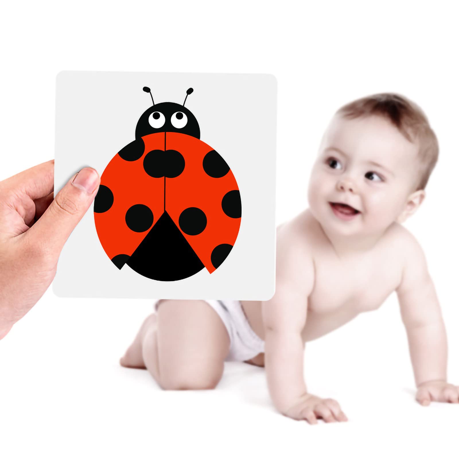 High Contrast Baby Flash Cards 0-6 Months - Black & White Visual Stimulation Cards for Newborn Brain Development | Sensory Learning Toys for Infants 0-3 Months | Perfect for Tummy Time & Early Education