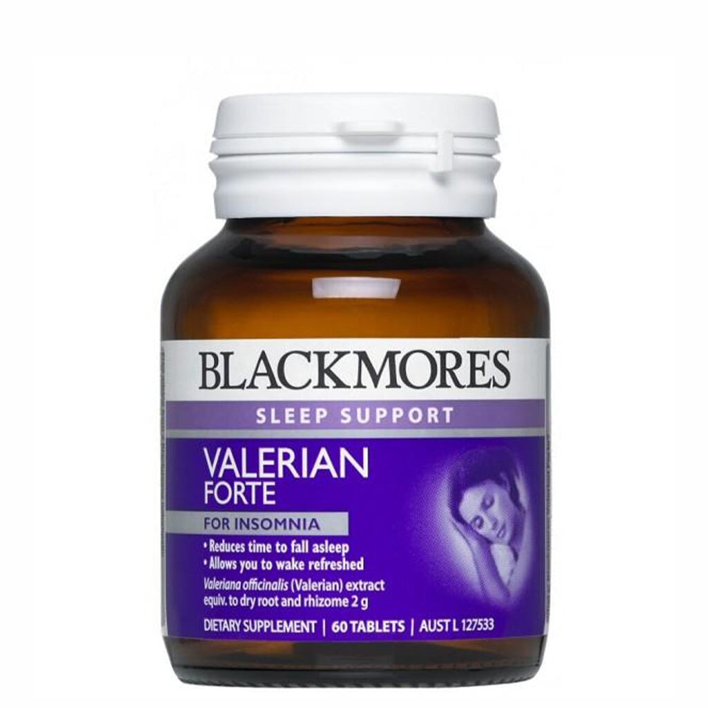 Blackmores Valerian Forte Sleep Support Supplement - Natural Stress Relief & Relaxation Aid for Better Sleep - Perfect for Nighttime Use & Travel