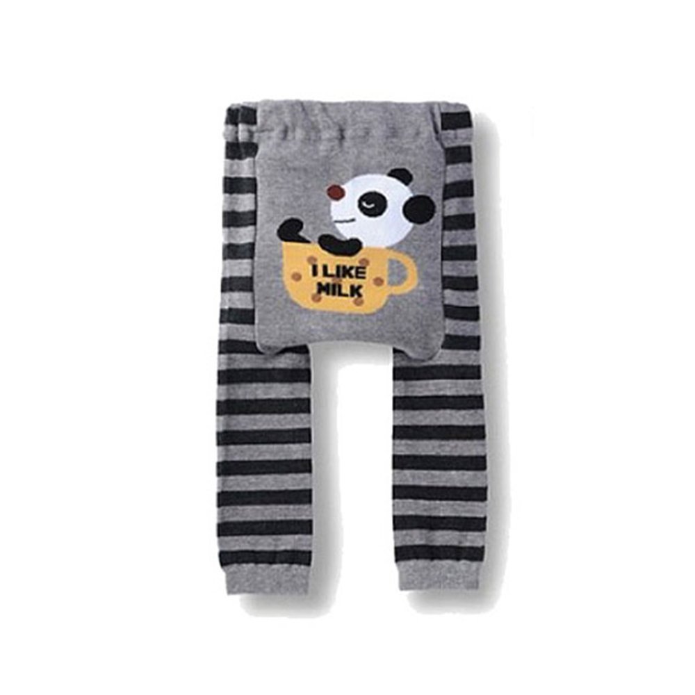 Wrapables Baby & Toddler Leggings - Soft Cotton Stretchy Pants for 6-12 Months | Cute Panda Drinking Milk Design | Perfect for Playtime, Daycare & Family Photos