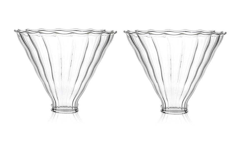 2-Pack Glass Pour Over Coffee Funnel Set - Reusable Coffee Dripper for Pour Over Brewing - Perfect for Home, Office & Camping Coffee Making