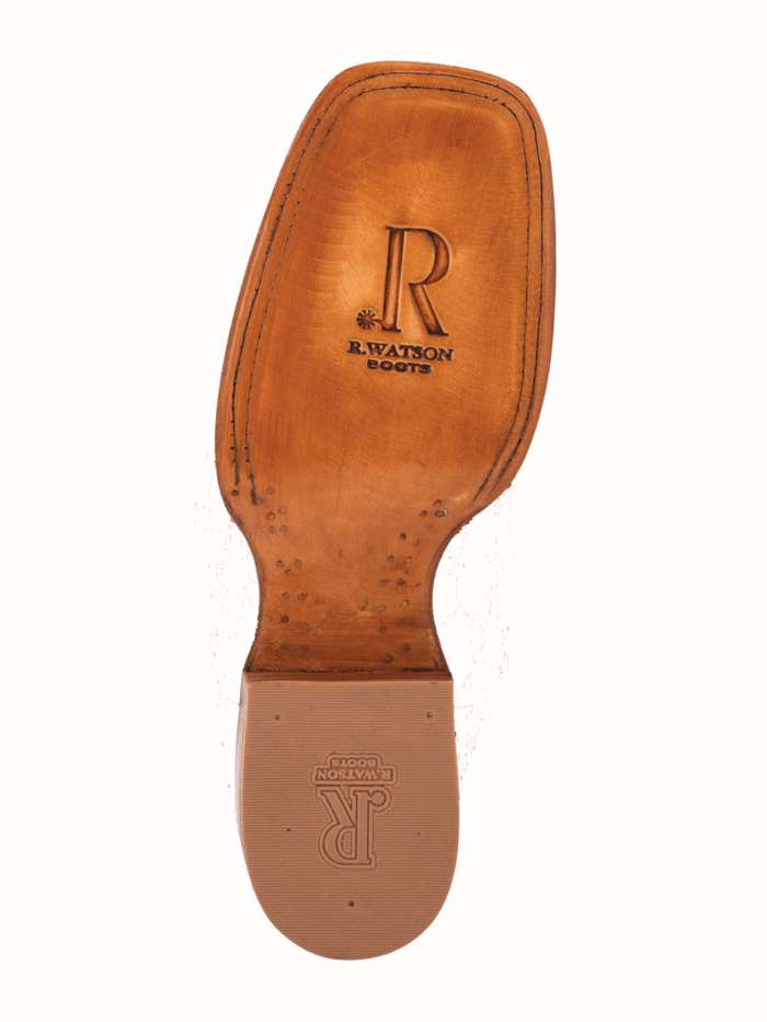R.Watson RW3013 Men's Western Boots - Genuine Hornback Caiman Tail & Orix Leather in Chocolate Brown - Perfect for Rodeo, Country Dancing & Outdoor Adventures