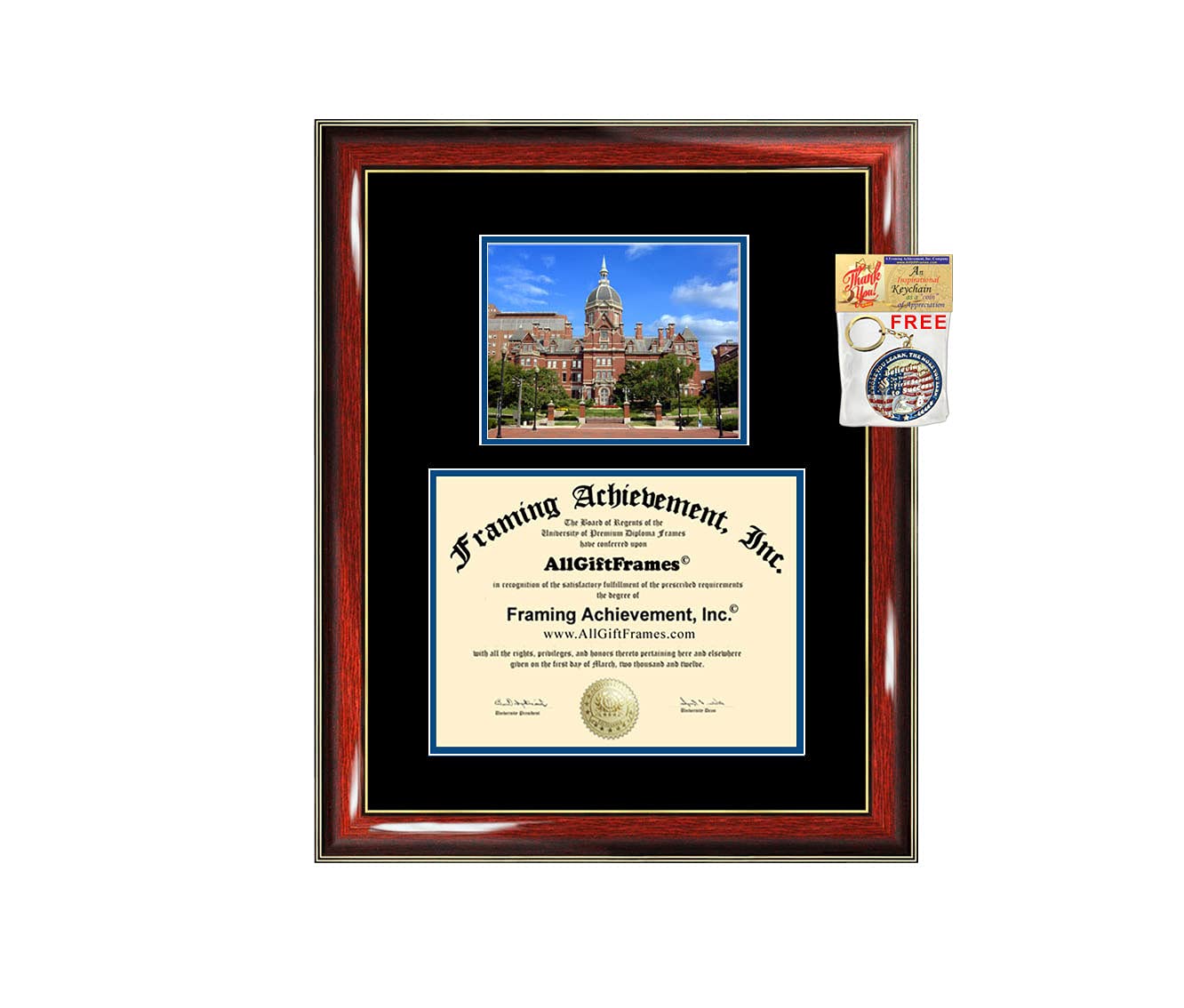 John Hopkins University Hospital Nursing Diploma Frame - Custom JHU Medical Degree Display for Graduation | Doctor & Nurse Certificate Holder - Perfect for School Graduation Gifts, Office Decor & Healthcare Professional Achievements