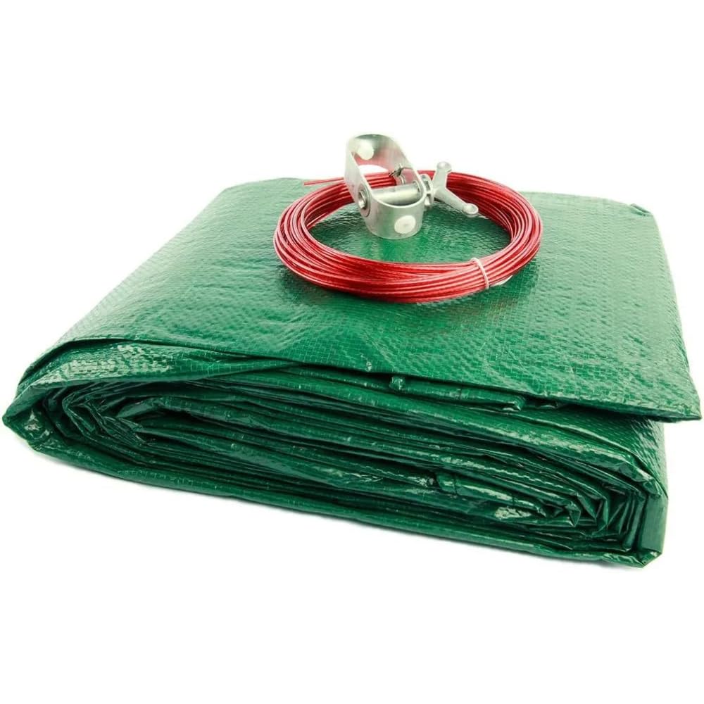 Buffalo Blizzard 24 ft Round Heavy Duty Winter Pool Cover - Cold & UV Resistant Reversible Green/Black Above Ground Pool Protection | Shields from Debris, Leaves & Harsh Weather | Perfect for Seasonal Storage & Winterization