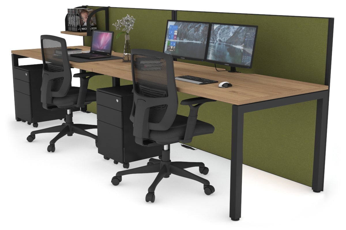 Horizon Quadro 2 Person Office Workstation with Square Legs - 1400L x 800W Dimensions, Cable Management Scallop - Perfect for Shared Workspaces & Collaborative Office Environments
