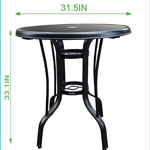 Modern Round Glass Coffee Table - Elegant Dining & Tea Table for Living Room, Patio, Yard & Garden - Perfect for Indoor & Outdoor Entertaining