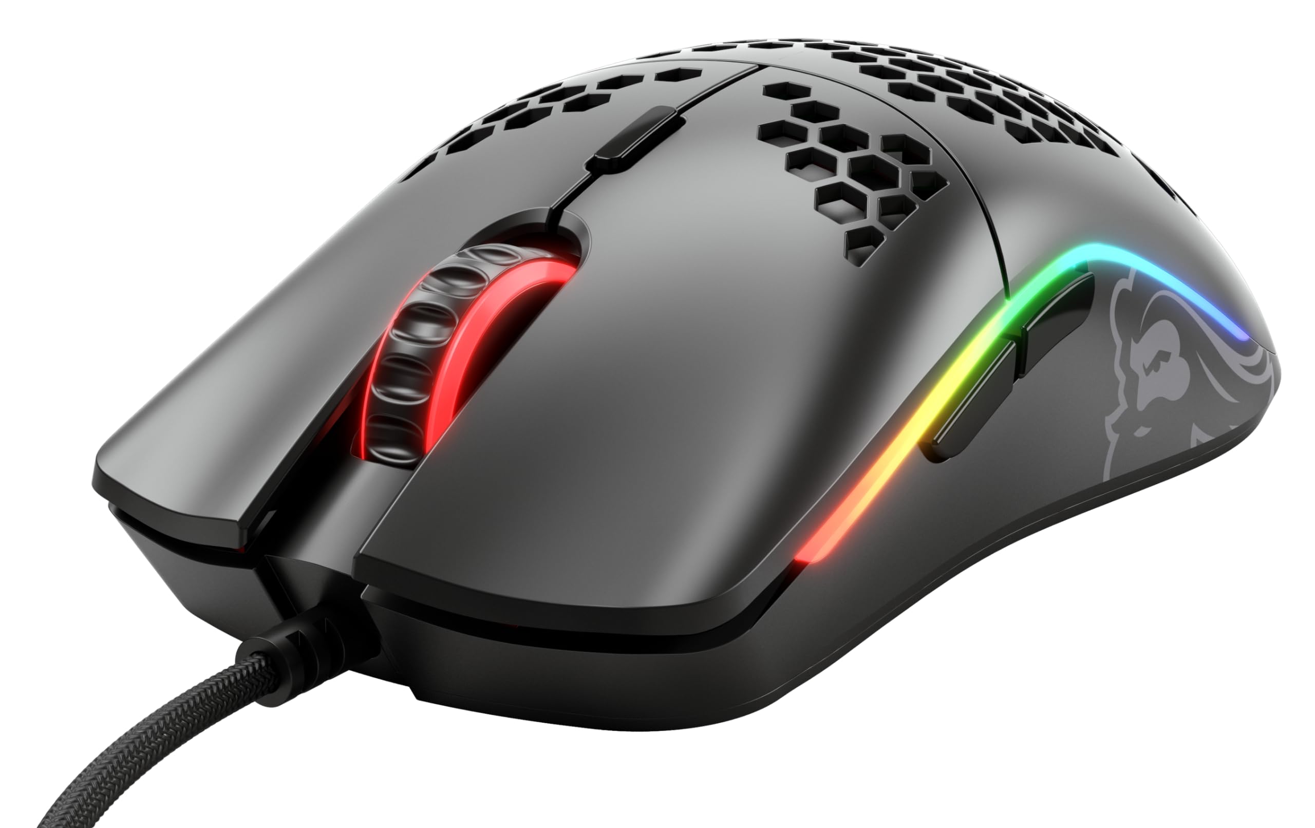 Glorious Model O- (Piccolo) Compact Wired Gaming Mouse - Ultra-Lightweight 58g Honeycomb Shell, RGB Lighting, Pixart 3360 Sensor, Ambidextrous Design (63x120x36mm) - Matte Black - Perfect for FPS, MOBA & Esports Gaming