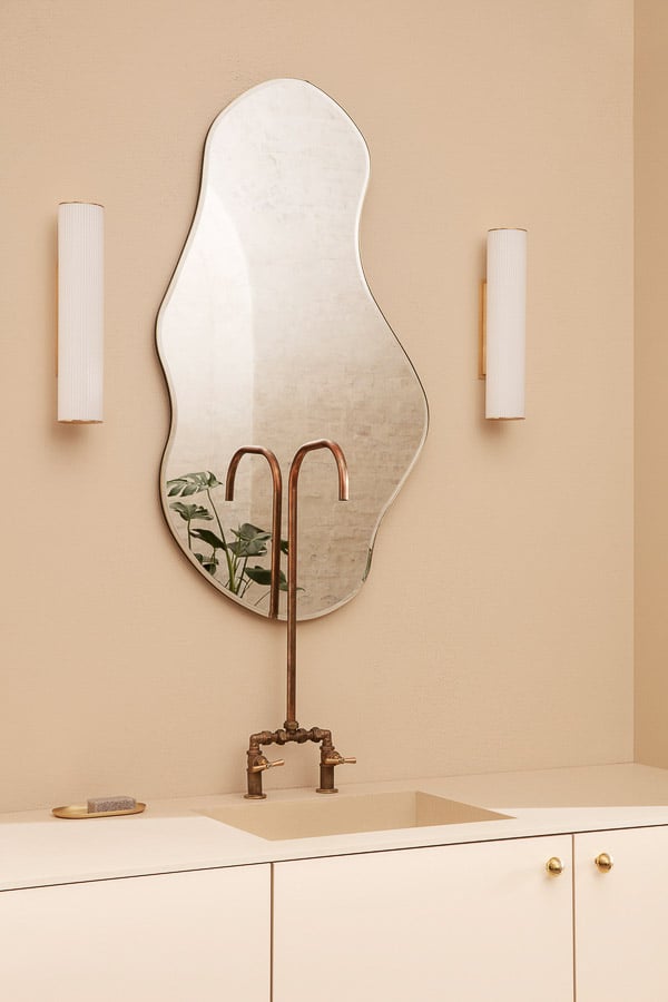 FERM LIVING Pond Mirror Large - Dark Chrome Finish - Modern Round Wall Mirror for Living Room, Bedroom & Bathroom Decor