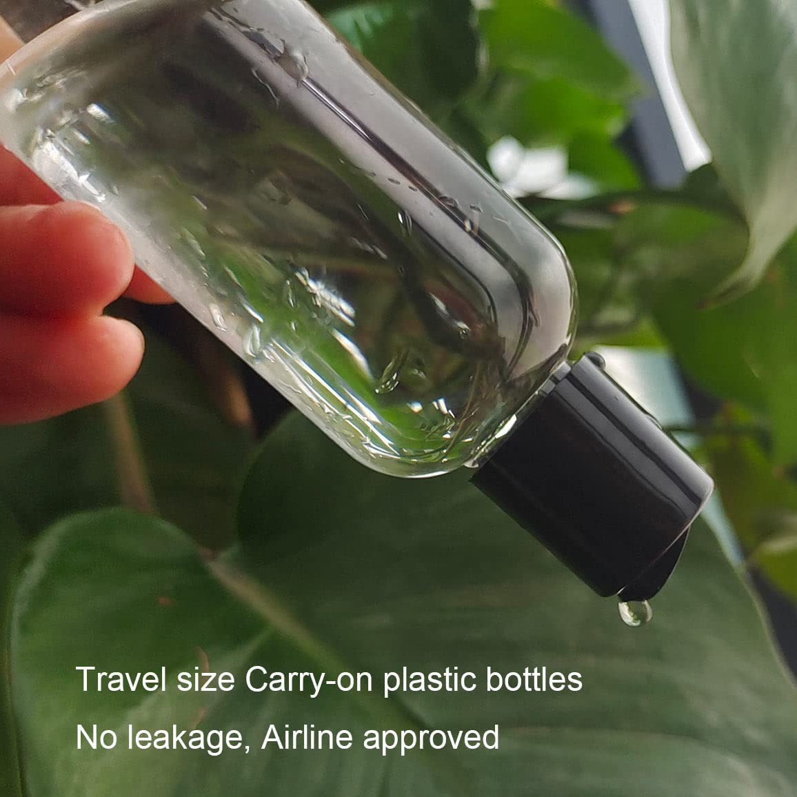 3.4 Oz (100ml) Clear Empty Travel Bottles with Disc Cap - 6 Pack TSA Approved Refillable Plastic Containers for Shampoo, Lotion & Toiletries - Perfect for Air Travel, Gym & Vacation Essentials