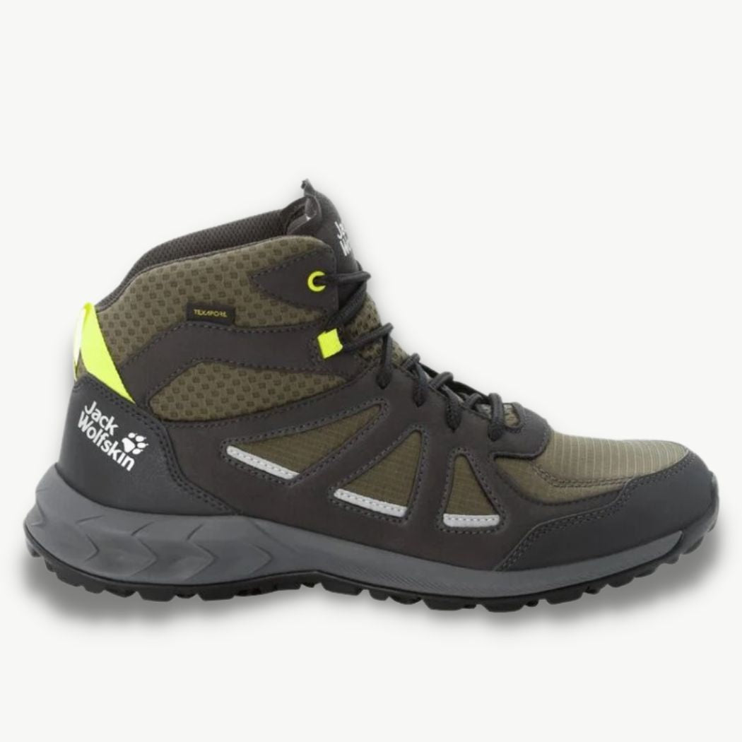 Jack Wolfskin Woodland Texapore Mid Men's Hiking Shoes - Waterproof Outdoor Boots for Trekking & Trail Running - Durable Comfort for Mountain Adventures