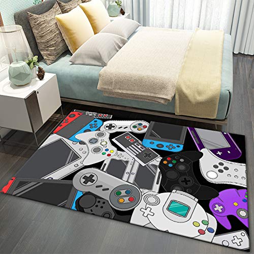 Non-Slip Gaming Rug for Kids - 120x160cm Velvet Carpet with Controller Design, Perfect for Bedrooms, Playrooms & Living Room Decor | Durable Floor Mat for Gamers