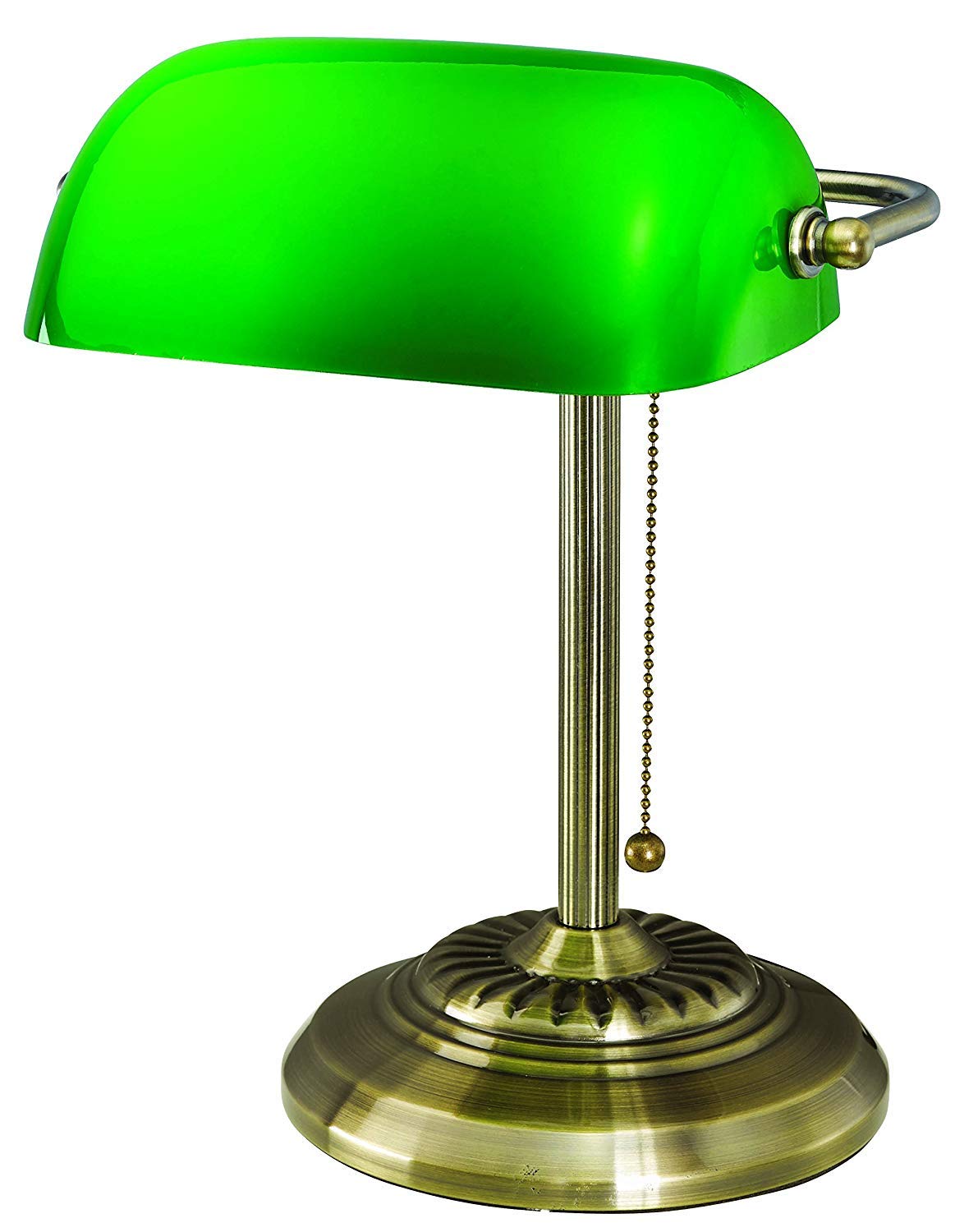 Vintage Brass Desk Lamp with Replaceable LED Bulb - Adjustable Task Lighting for Home Office, Study & Reading Nook