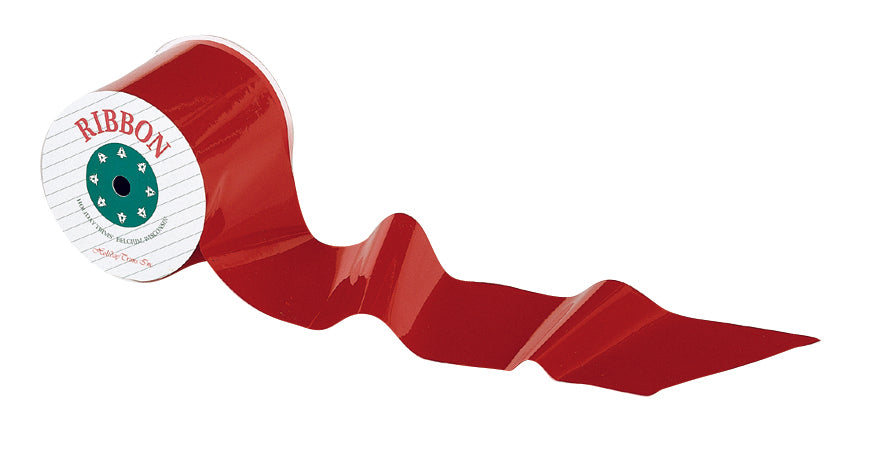 3.5 x 75 Feet Red Plastic Christmas Ribbon - Premium Holiday Gift Wrapping, Tree Decorations & Party Decoration Supplies