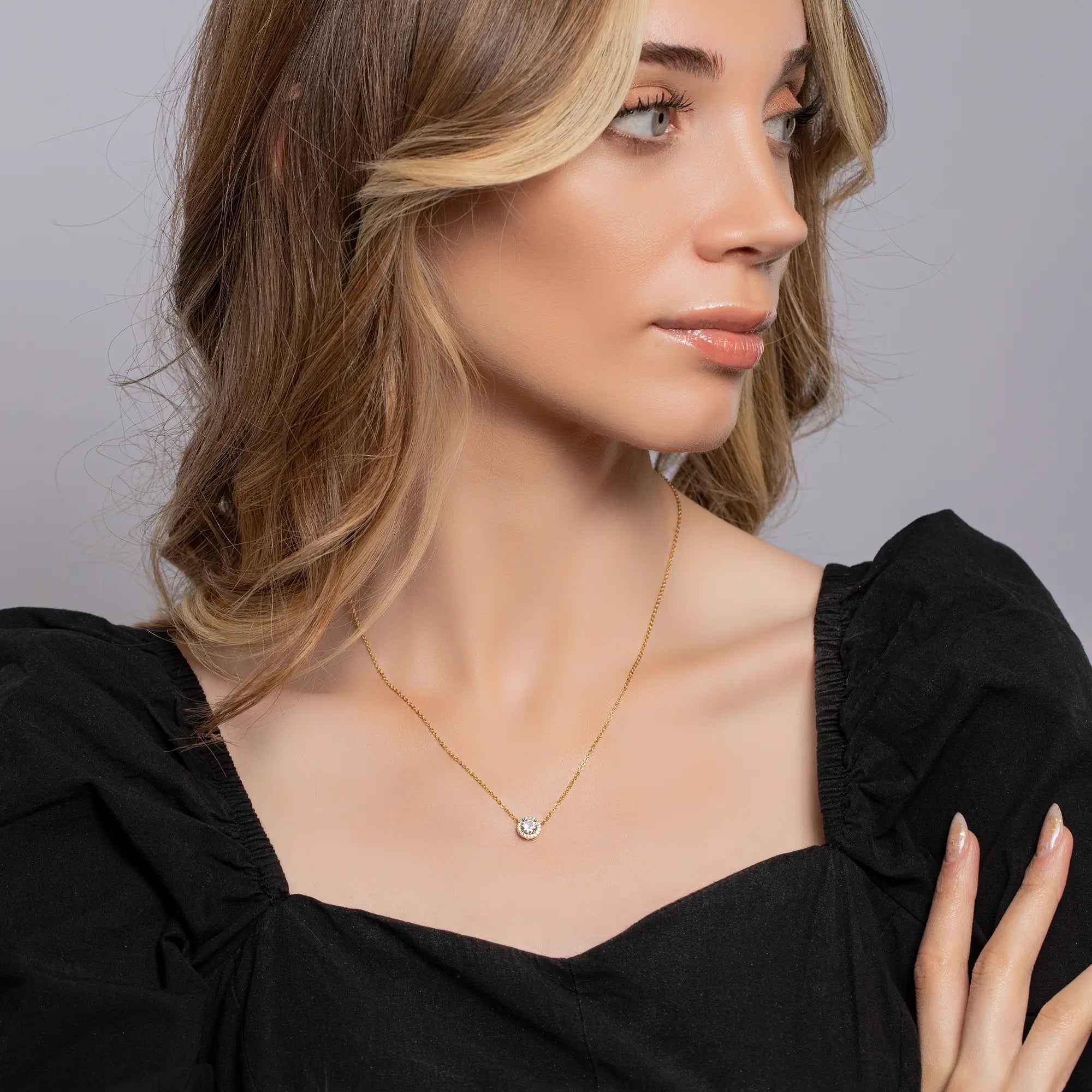 14K Yellow Gold Chain Gemstone Necklace for Women - Elegant Layering Jewelry for Party, Wedding & Everyday Wear
