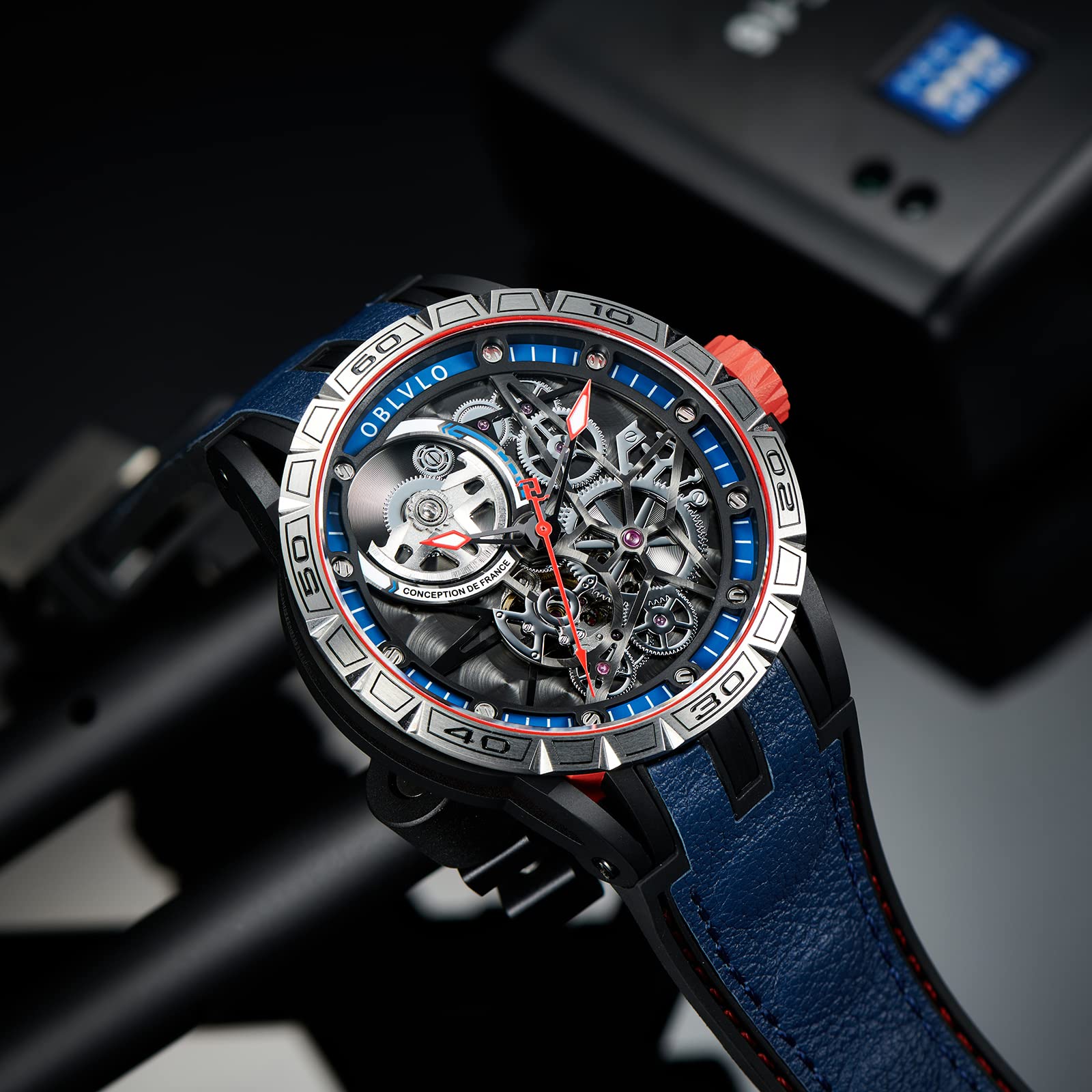 Luxury Automatic Skeleton Dial Steel Watch for Men - Top Brand Designer Wristwatch with Genuine Leather Strap - Perfect for Business, Formal Events & Everyday Wear