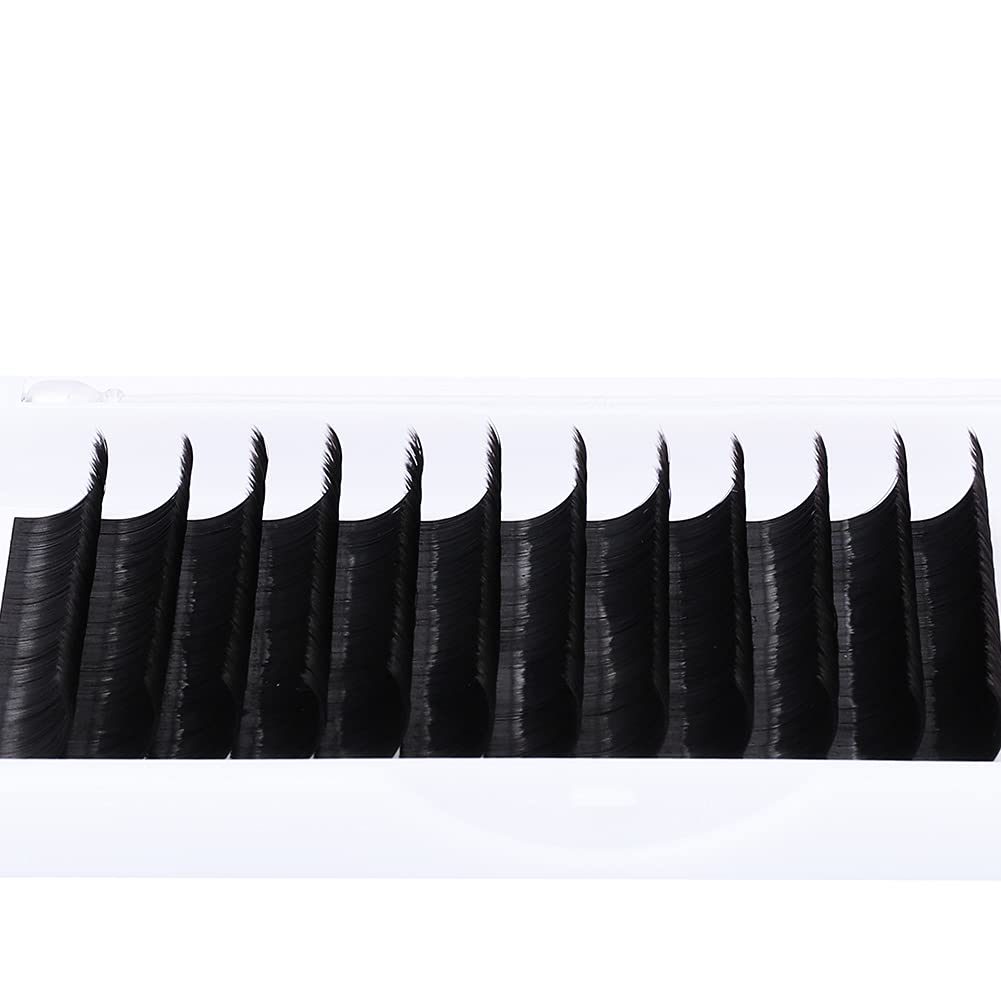 Premium DD Curl Eyelash Extensions - Matte Black Rapid Volume Lashes (0.03-DD, 14mm) for Easy Blooming & Flowering Fan Effects | Perfect for Professional Lash Artists & Salon Use