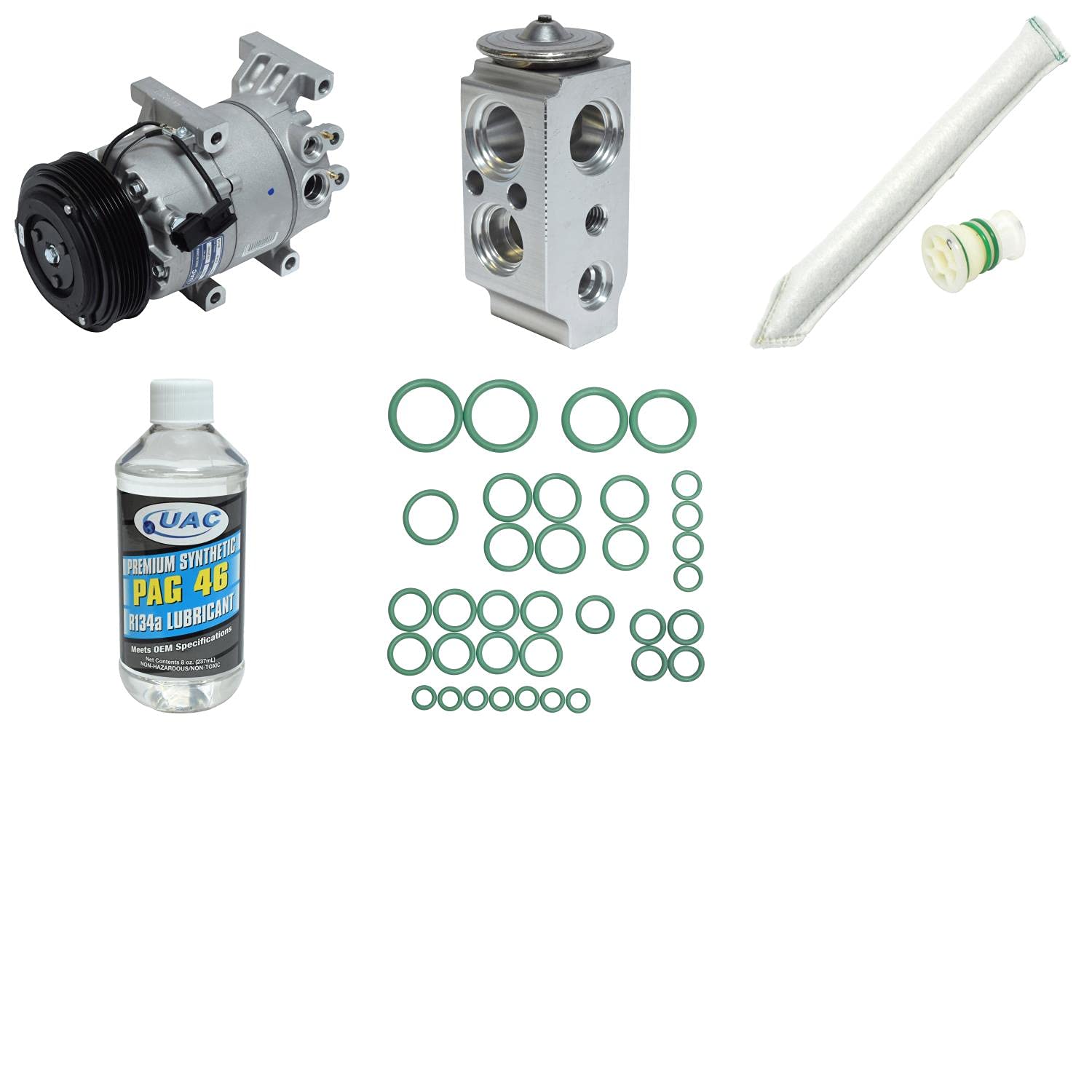 Universal Air Conditioner UAC A/C Compressor and Component Kit (KT1420) - Compatible with Multiple Car Models - Perfect for AC Repair & Maintenance