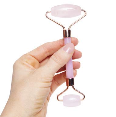 Authentic Rose Quartz Facial Massage Roller for Skin Tightening & Relaxation - Perfect for Home Spa & Skincare Routine