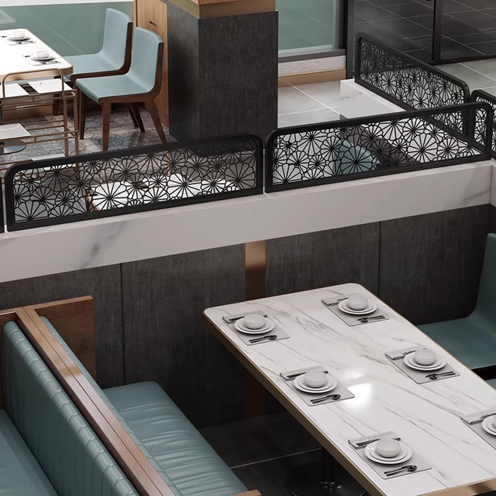 Stainless Steel Tempered Glass Partitions for Restaurants, Hotels & Bars - Privacy Screens & Social Distancing Panels | Durable Safety Dividers for Commercial Spaces