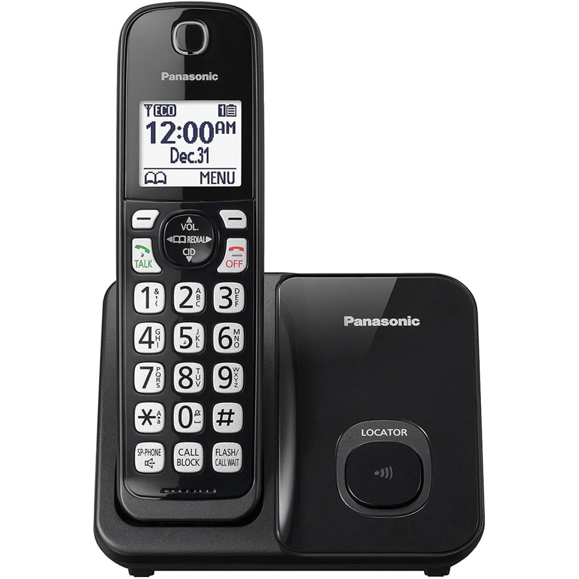 Panasonic KX-TGD510B Expandable Cordless Phone with Call Block - 1 Handset, Black, 7.2
