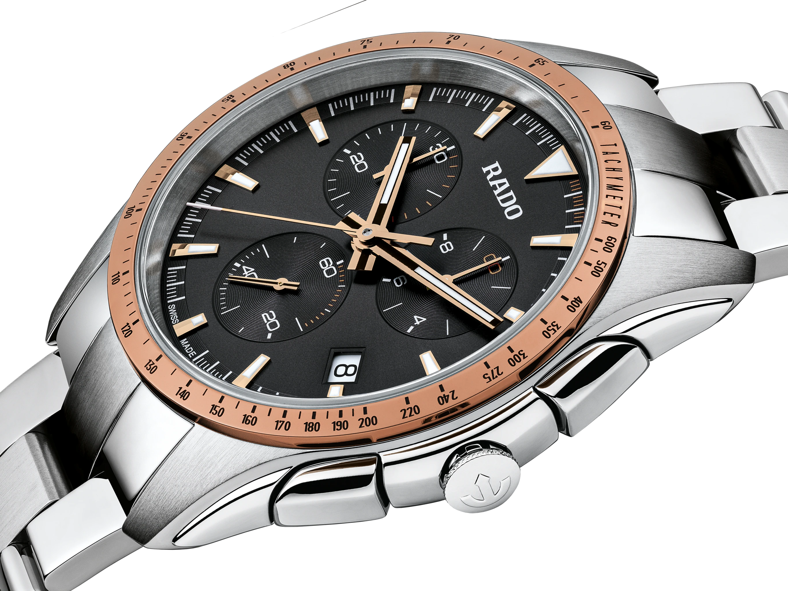RADO HyperChrome Chronograph 44.9mm Grey Dial Men's Watch R32259163 - Luxury Swiss Automatic Watch for Men, Waterproof & Scratch Resistant - Perfect for Business, Formal Events & Gift Giving