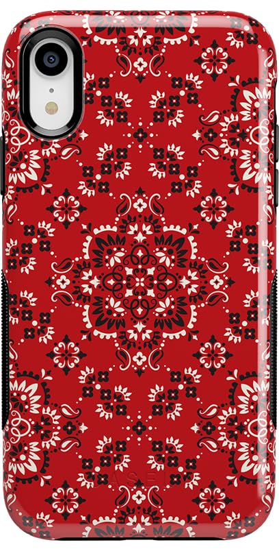 Casely iPhone XR Case with Red Bandana Print - Stylish 