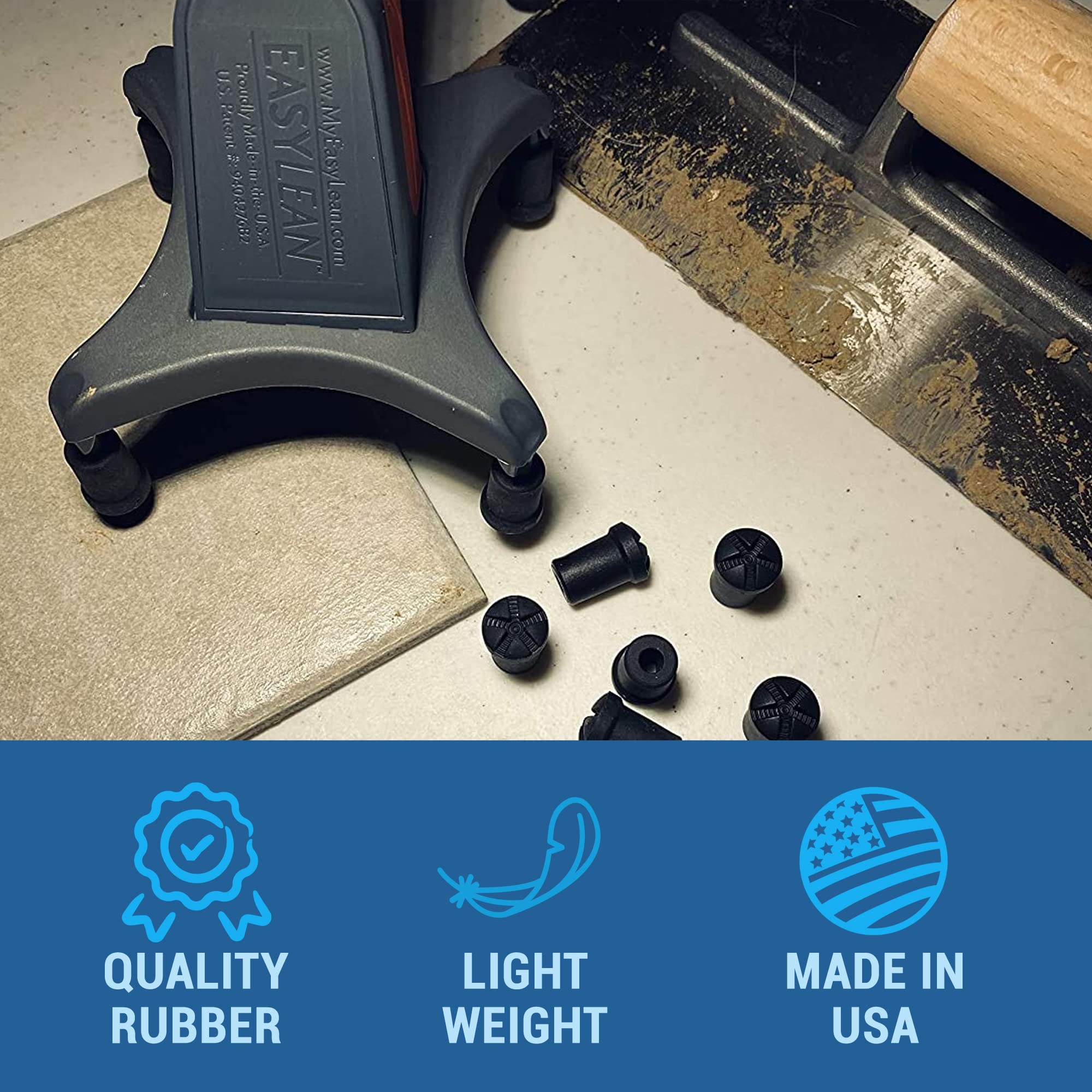 EasyLean Support Tool Removable Anti-Slip Spare Feet - Replacement Rubber Covers for EasyLean Hand Tool (10-Pack) - Non-Slip Grip for DIY Projects, Home Repairs & Workshop Use