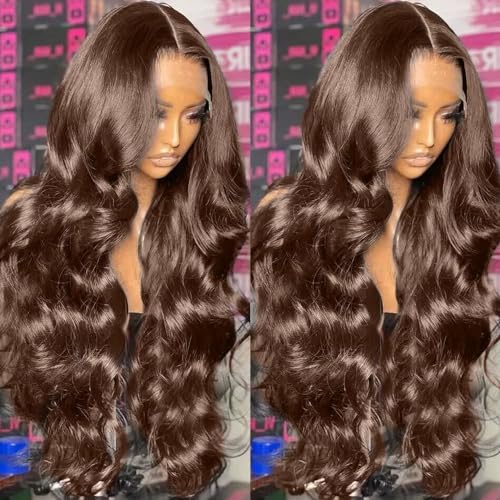 Chocolate Brown Lace Front Wig Human Hair