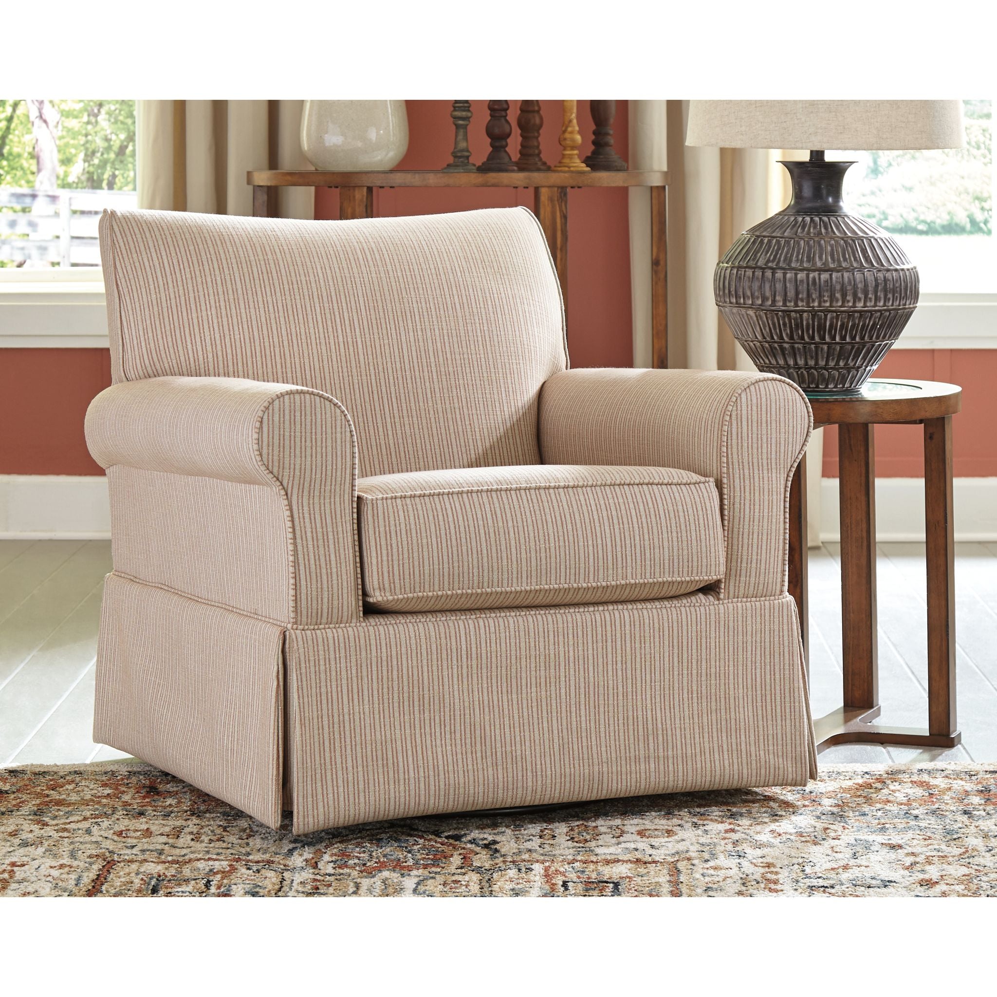 Almanza Swivel Chair in Cinnamon - 360 Degree Rotating Office Chair with Ergonomic Design for Home, Office, and Conference Room Use