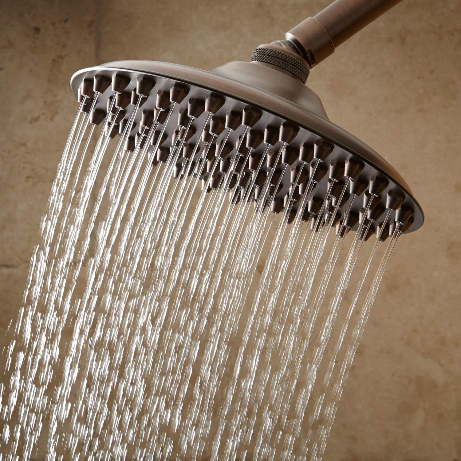 Signature Hardware 400569 Bostonian 1.8 GPM Single Function Rain Shower Head in Oil Rubbed Bronze - High Pressure Water Saving Bathroom Showerhead for Spa-Like Relaxation