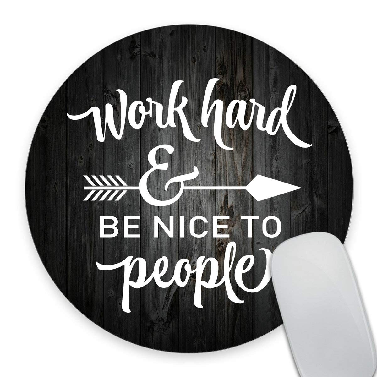 Custom Motivational Mouse Pad - Work Hard & Be Nice to People Inspirational Office Desk Accessory | Perfect for Home Office, Workstation & Gift Giving