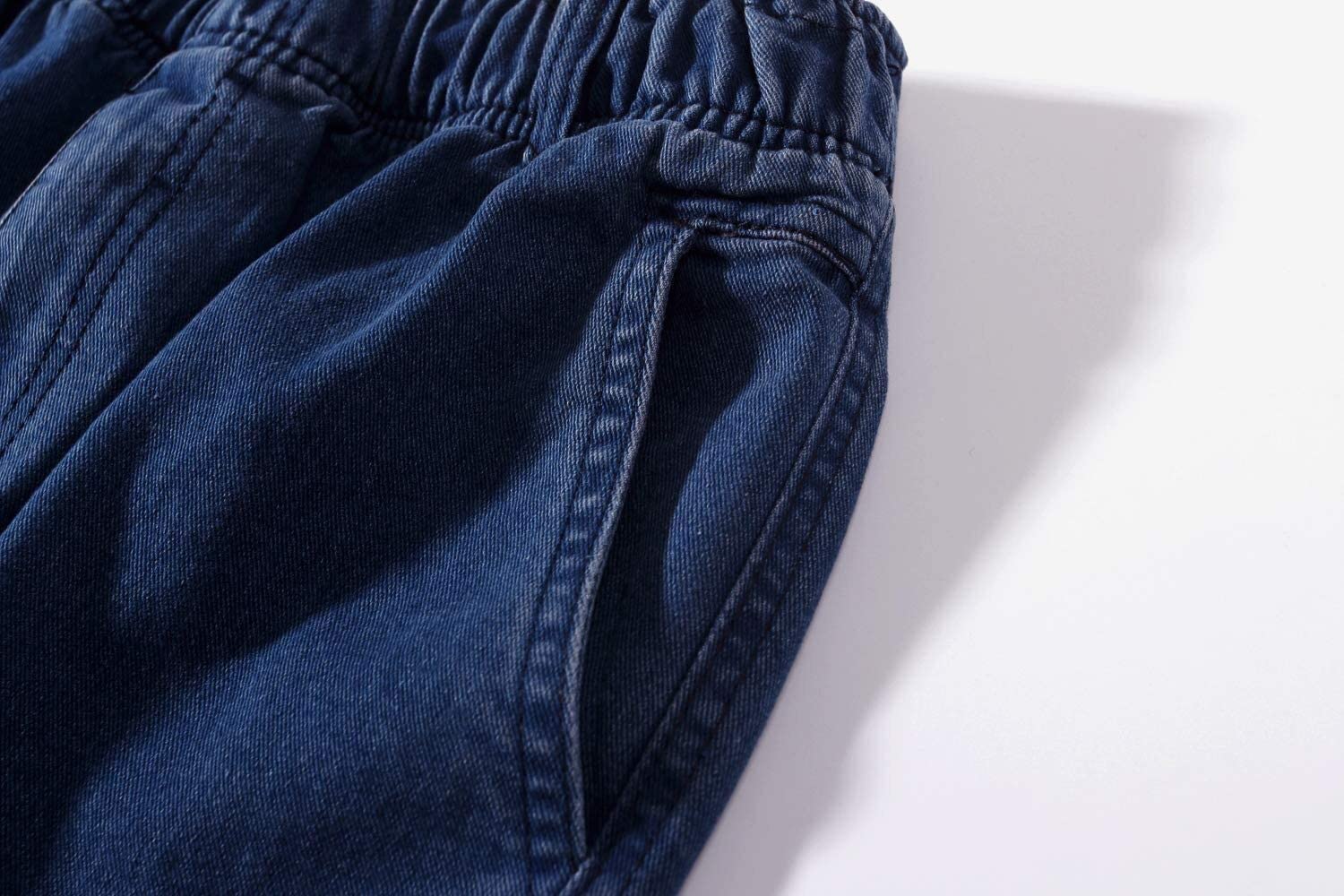 Ylingjun Men's Stretch Elastic Waist Jeans - Casual Loose Fit Pull On Denim Pants for Comfortable Everyday Wear | Perfect for Work, Travel & Relaxation