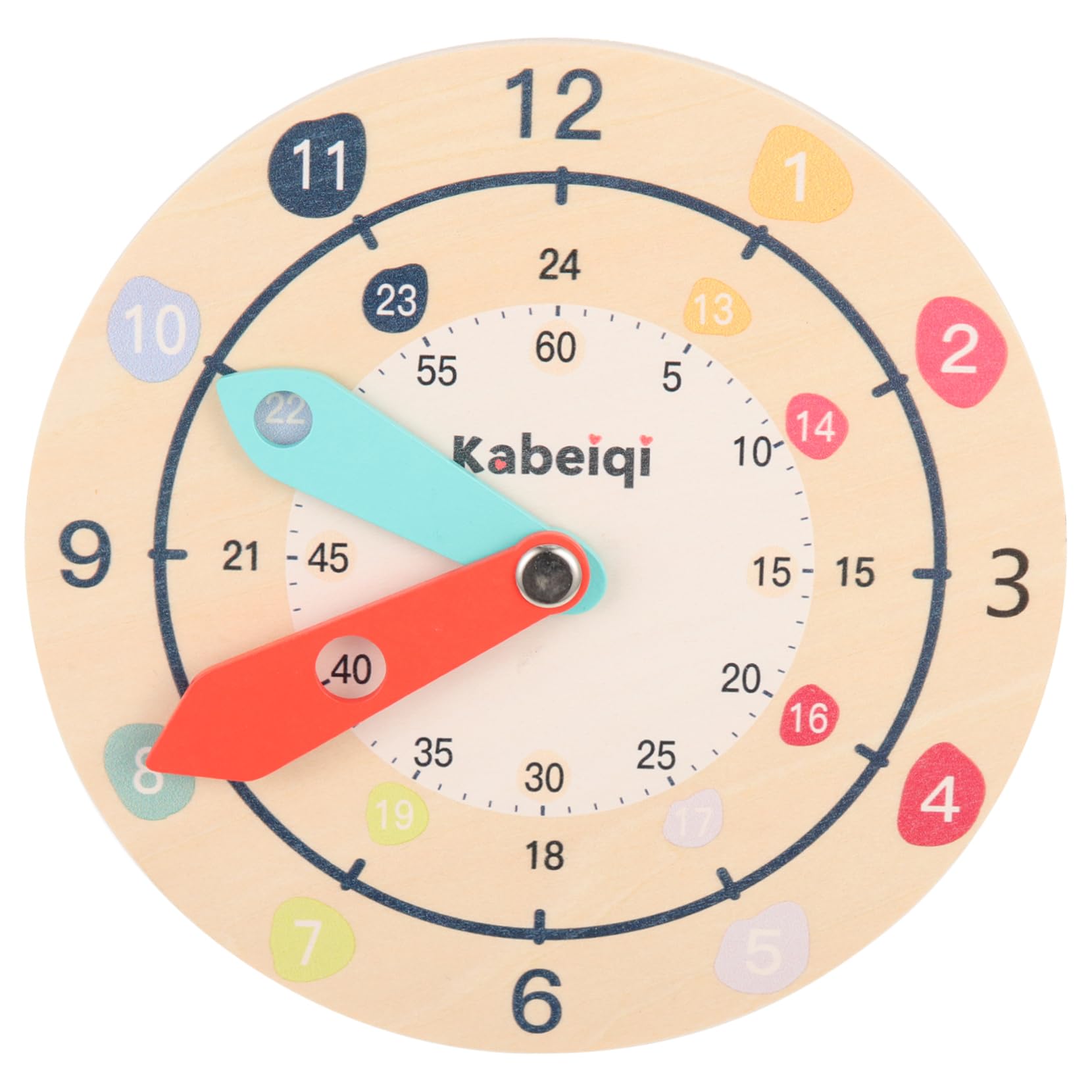 Educational Wooden Clock Toy for Kids - Learning Time Telling with Cartoon Design - Perfect for Toddlers, Preschool & Classroom Teaching