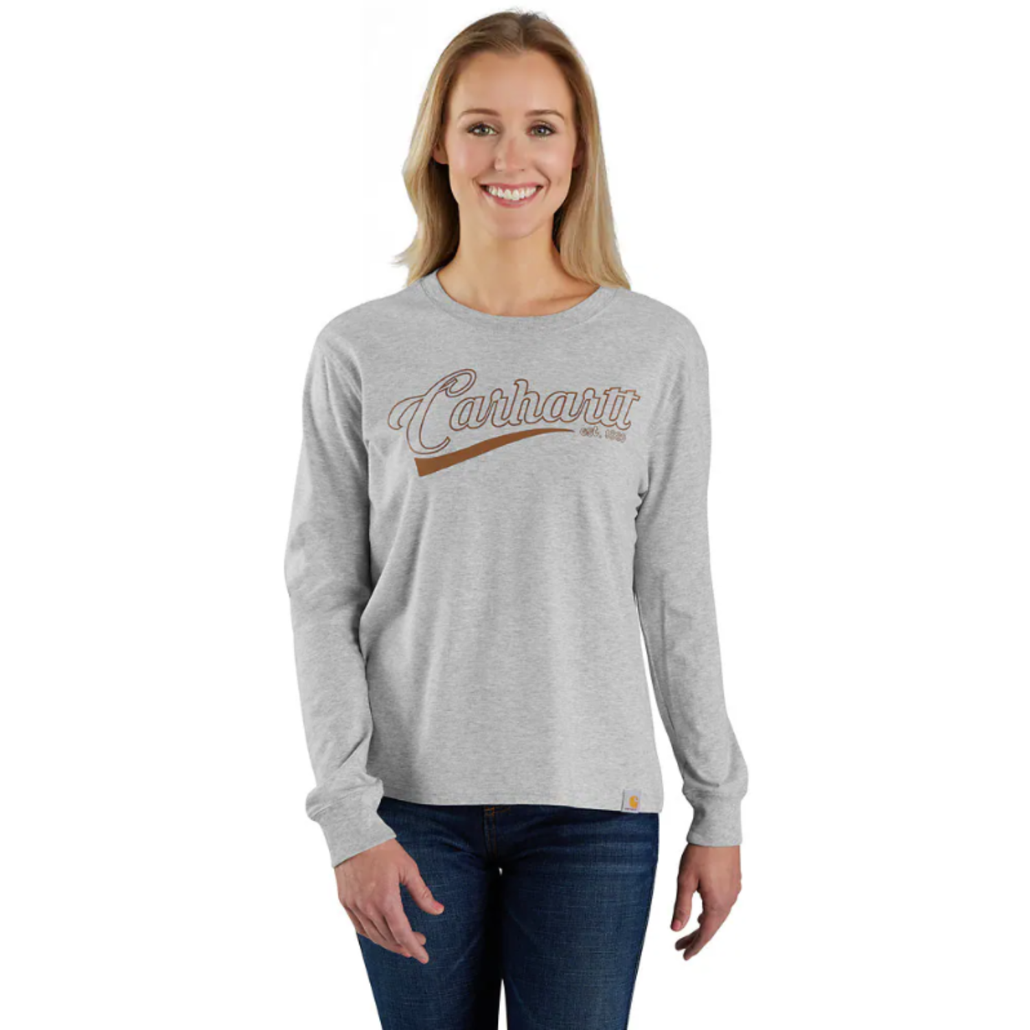 Carhartt Women's TENCEL Loose Fit Graphic Long Sleeve T-Shirt - Comfortable Casual Tee for Work, Outdoor & Everyday Wear