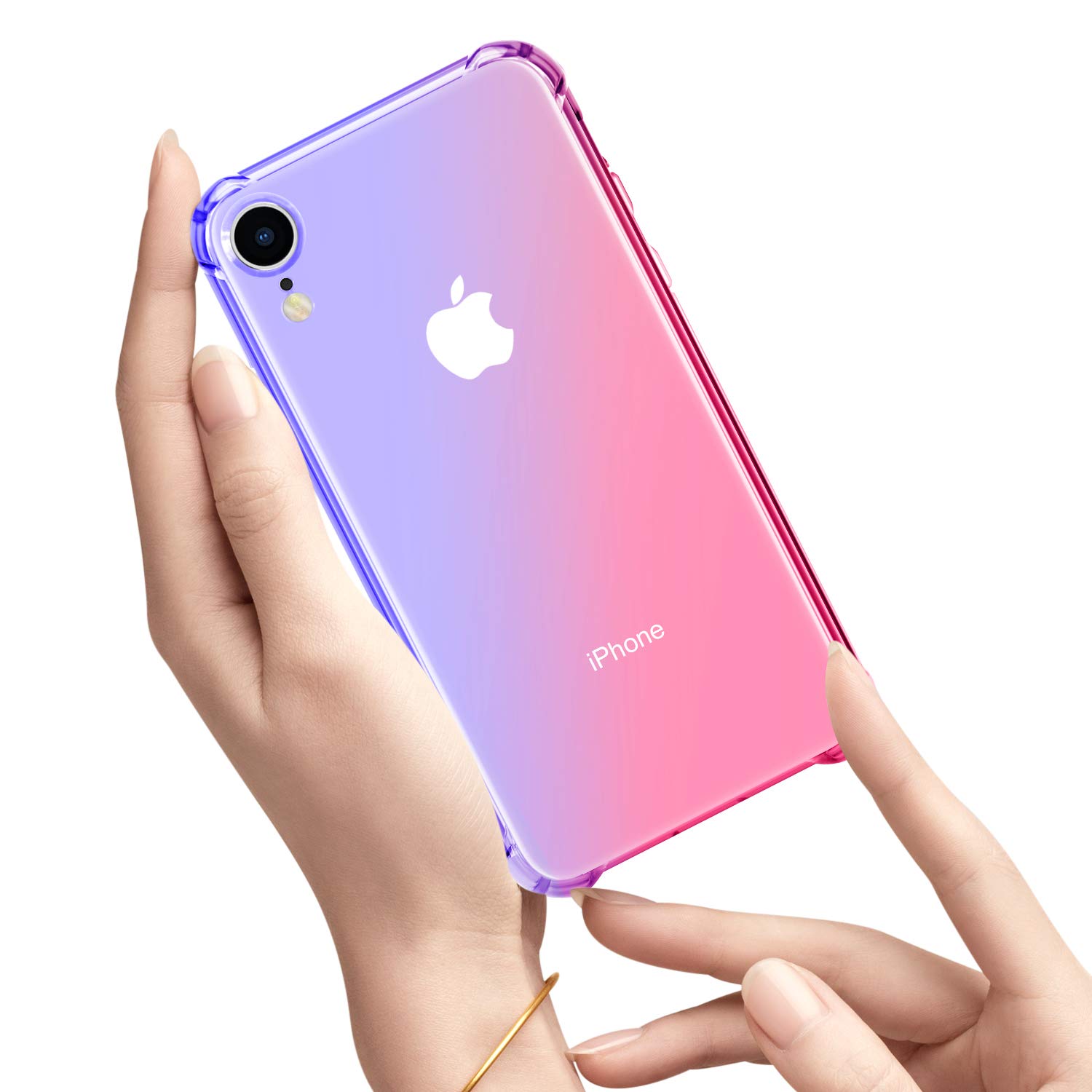 **SALAWAT Clear iPhone XR Case - Slim Gradient Blue Pink TPU Cover with Anti-Scratch & Shockproof Protection for iPhone XR 6.1 Inch | Perfect for Everyday Use, Travel & Outdoor Activities**