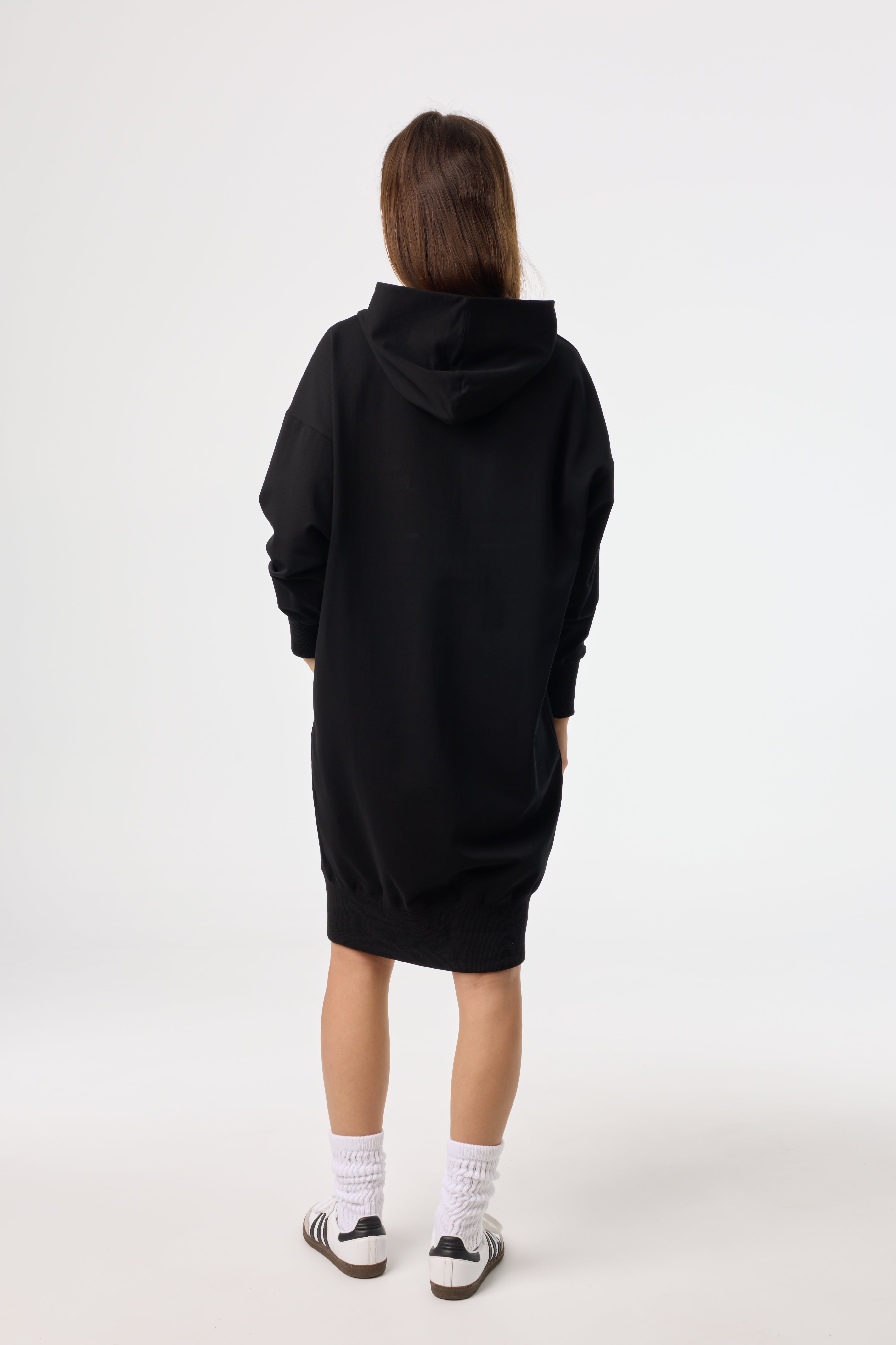 Black and White Zipper Sweatshirt Dress for Women | Stylish Casual Pullover Hoodie Dress | Perfect for Streetwear, Lounge Wear & Fall Fashion Outfits