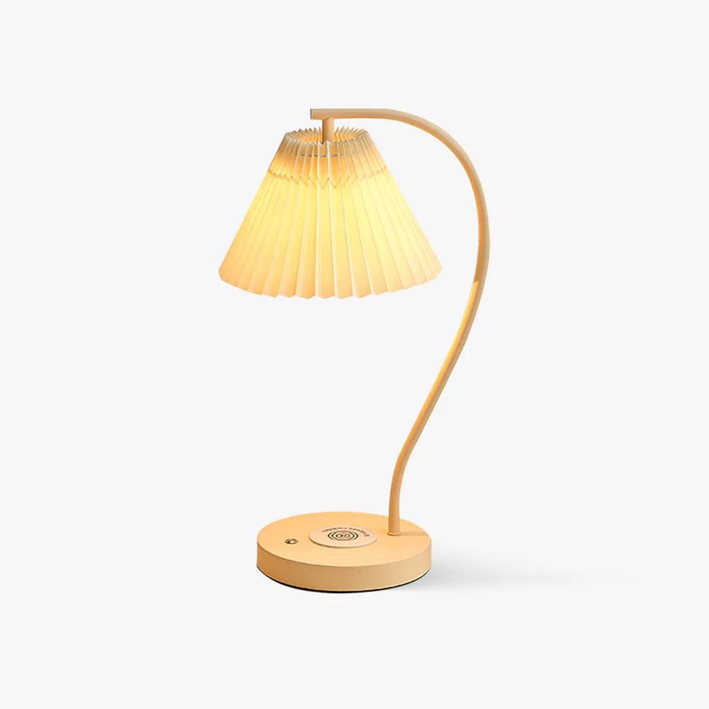 Elegant Crescini Pleated Table Lamp - Modern Home & Office Decor Lighting for Bedroom, Living Room, or Study
