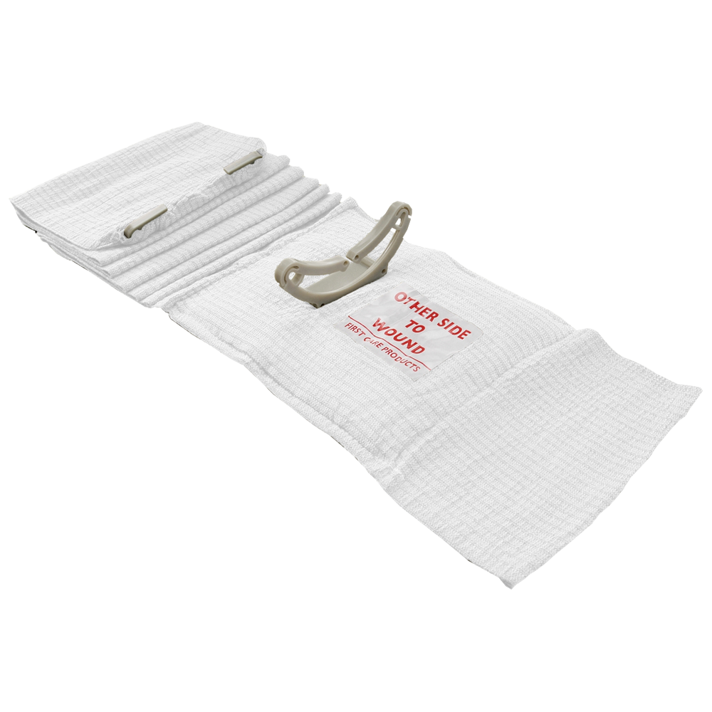 FIRSTCARE Civilian Trauma & Hemorrhage Control Bandage 15 x 18cm (White) - Emergency First Aid Kit for Wound Care, Bleeding Control & Survival Situations - Perfect for Home, Car, Outdoor & Travel Safety