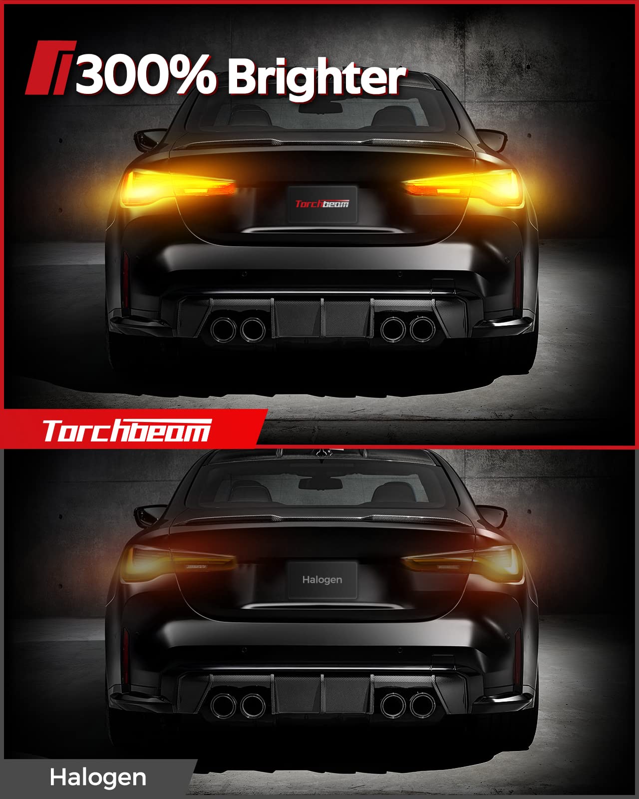 Torchbeam 3157 LED Bulbs - Super Bright Amber Turn Signal Lights 300% Brighter | Compatible with 3156 3056 4057 4157 | Projector Design for Parking, Side Marker & Brake Lights | Pack of 2 | Perfect for Cars, Trucks & Motorcycles