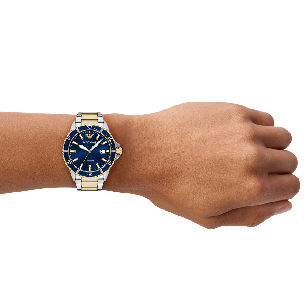 Emporio Armani AR11682 World Explorer Watch - Luxury Stainless Steel Chronograph for Men | Perfect for Business, Travel & Formal Occasions