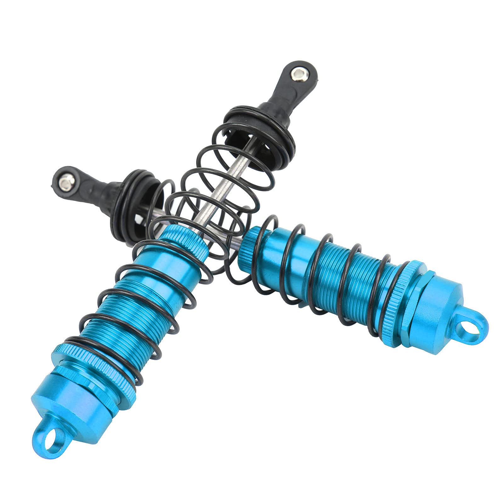 Honiwu 2Pcs RC Metal Shock Absorbers with Oil Damper & Springs - 1/8 Scale Heavy Duty Shocks for 2WD RC Crawler Cars (Blue) - Perfect for Off-Road Bashing, Rock Crawling & RC Car Upgrades